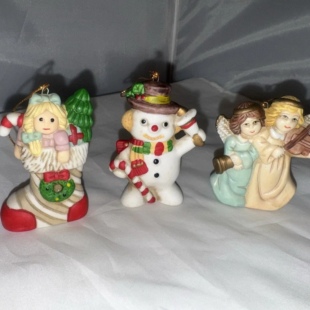 12 Various Vintage Ceramic Christmas‎ Ornaments